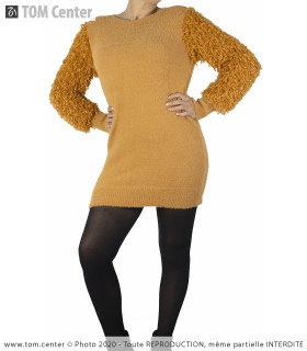 Robe Courte - Laine et Fourrure