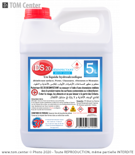 DS 20 - Désinfectant liquide multi-usage Hydroalcoolique - 5L
