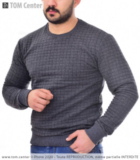 Sweat-Shirt - Finition Matelassé à Carreaux