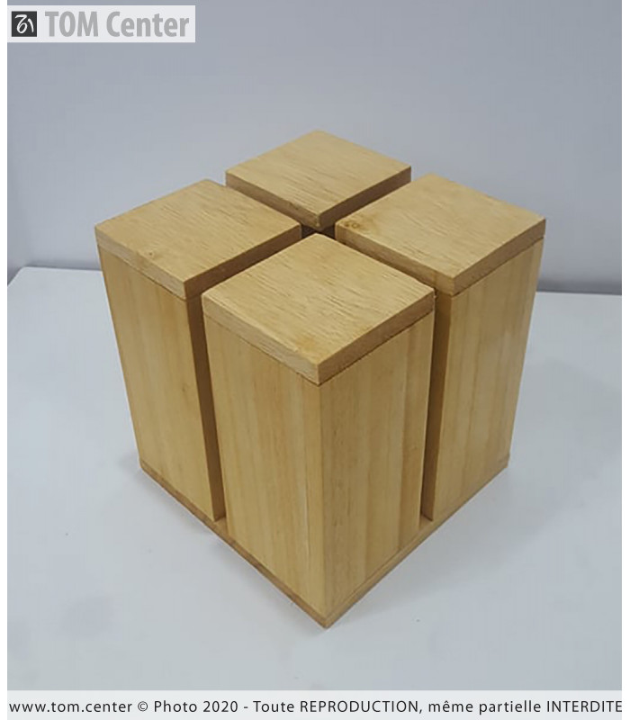 The Cube C13 - Lampe Déco en Bois Exotique